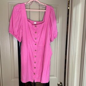 Pink Button-Down Dress
